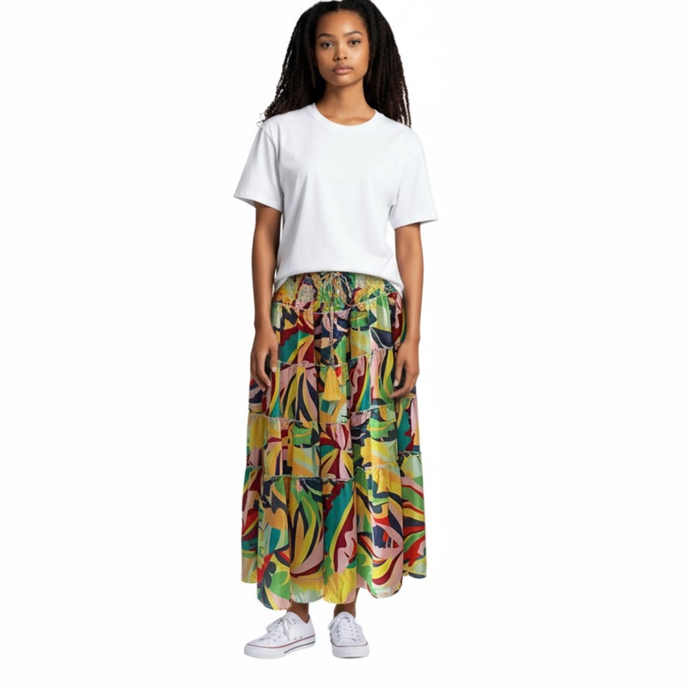 True Destinations Maxi Skirt Womens
Medium Tropical Floral Tiered